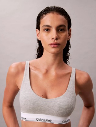 Picture of Icon Cotton Modal Lightly Lined Bralette Grey Heather