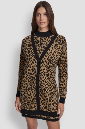 Picture of LEOPARD JACQUARD CARDIGAN