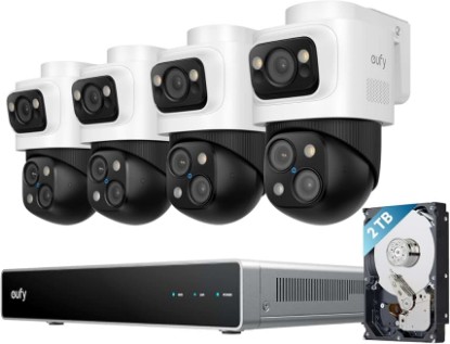 Picture of eufy Security 4K NVR System S4 Max, 4-Cam, 2TB HDD, PoE Wired | 24/7 Recording, Triple Lens Bullet-PTZ Cam, 360° PTZ, Up to 16CH, Cross-Cam Tracking, 8× Auto Zoom, Smart Video Search