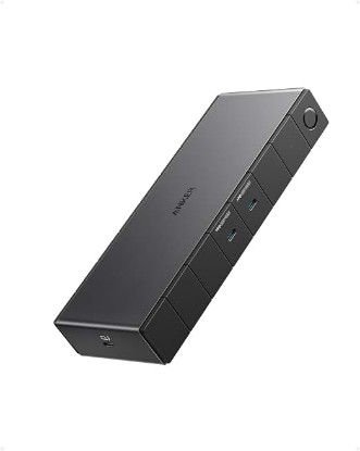 Picture of Anker 778 Thunderbolt Docking Station (12-in-1, Thunderbolt 4), 40 Gbps with Max 100W Charging for Laptop, Single 8K, Quad 4K Display, Ethernet, 6 USB Ports for Dell, HP Laptops and More(Gray)