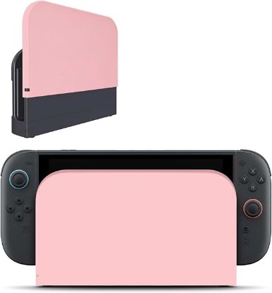Picture of Custom Faceplate Cover for Nintendo Switch 2, Switch 2 Dock Cover Pink | Anti-Scratch Hard Protective Shell for Nintendo Switch 2 Dock Cover Replacement Shell for Switch 2 Charging Docking Station