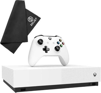 Picture of Xbox One S 1TB All-Digital Edition Console Bundle - Includes the Xbox One S Console Series, White, 1x Wireless Controller, and a Microfiber Cloth (Renewed)