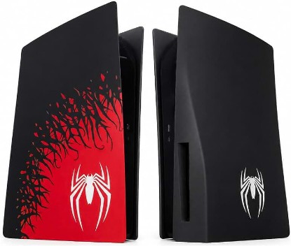 Picture of Cover Plates and Faceplate for PS5 Disc Edition, Compatible with PlayStation 5 Original Console, Red and Black Spider Design Replacement Side Panels
