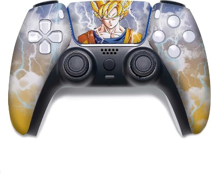 Picture of D. B. Z. Go-Ku Custom PS-5 Controller Wireless compatible with Play-Station 5 Console by BCB Controllers | Proudly Customized in USA with Permanent HYDRO-DIP Printing (NOT JUST A SKIN)