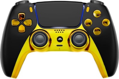 Picture of MODDEDZONE Custom Wireless UN-MODDED PRO Controller compatible with PS5 Exclusive Unique Design (Black/Gold)
