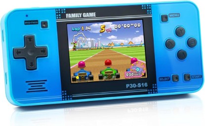 Picture of Handheld Game for Kids -Preloaded 220 Retro Video Games, Portable Gaming Player with Rechargeable Battery 3.0" LCD Screen, Mini Arcade Electronic Toy Gifts for Boys Girls (Blue)