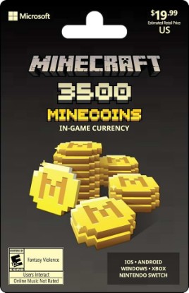 Picture of Minecraft Physical Card | Minecoins Pack: 3,500 Coins - $19.99