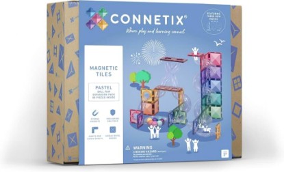 Picture of CONNETIX Magnetic Tiles Pastel Ball Run Expansion Pack, 80 Pieces