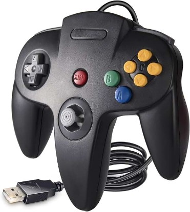 Picture of KIWITATA Classic N64 USB Controller, Retro N64 Remote Wired Joystick PC Emulator Game Controller for Windows XP 7 8 11 & Raspberry Pi 3