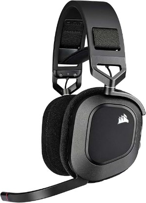 Picture of Corsair HS80 RGB Wireless PC PS5 PS4 Mac Gaming Headset – Black | Clear Broadcast Quality Mic, Dolby Atmos, Sub 1-ms Latency, Memory Foam Earpads