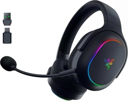Picture of Razer Barracuda X Chroma Wireless Gaming Headset, 2.4 Ghz, Black | Bluetooth, Lightweight, Chroma RGB, 40mm Drivers, Cardioid Mic, 70 Hr Battery, for PC, Mac, PS5, Switch 2, Smartphone ECOLOGO