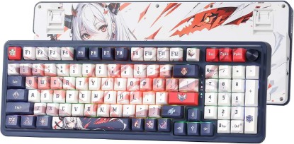 Picture of Redragon K686 PRO Wireless RGB Gasket Gaming Keyboard, Dye-Sub Anime Keycap | Multi-Function Control Wheel, 0-Delay Tri-Mode, Cushioned 5-Layer Noise Dampening for Creamy Thocky Sound, Practical 98 Keys