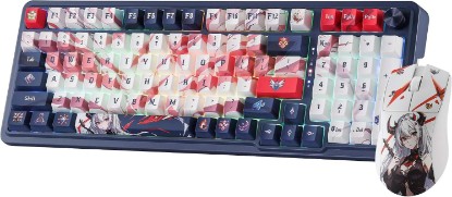 Picture of Redragon Eisa Anime Keyboard & Mouse Combo, K686 PRO KB + M916 26K DPI Mice | Multi-Function Control Knob, 0-Delay Tri-Mode, Cushioned 5-Layer Noise Dampening, 42G Featherlight, 5 Programmable Buttons