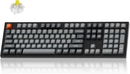 Picture of Keychron K10 Max QMK Wireless Custom Mechanical Full-Size Keyboard | 2.4 GHz Wireless & Bluetooth with Hot-swappable Apex Banana Switch Compatible with Mac Windows Linux - Black