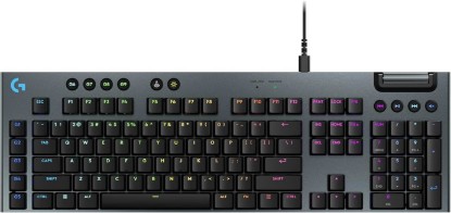 Picture of Logitech G915 X Wired Gaming Keyboard (Linear)- Black | Low Profile, Mechanical Switches, Double-Shot PBT Keycaps, RGB lighting, Aluminum finish, PC/Mac Compatible