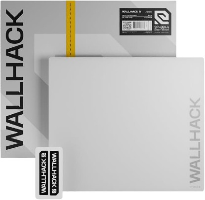 Picture of Wallhack SP-004A Glass Gaming Mouse Pad, Medium 15.4x17.7 in, White | Tempered Glass Mousepad For FPS & Esports, Compact Precision Surface With Smooth Tracking & Non-Slip 60A Silicone Base
