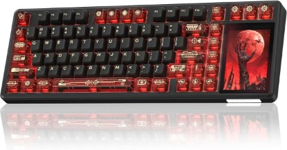 Picture of Aula L99 Wireless Mechanical Gaming Creamy Keyboard with Smart Touch Screen | Tri-Mode Hot Swappable Custom Keyboard,RGB Backlit,PBT Keycap,Gasket Mount Creamy Sounding Keyboards for Office PC,84 Keys