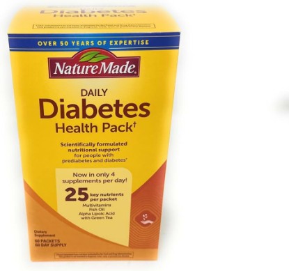 Picture of Nature Made Daily Diabetes Health Pack, Dietary Supplement for Nutritional Support, 60 Packets,Now in only 4 Supplements per Day,25 Key nutrients per Packet