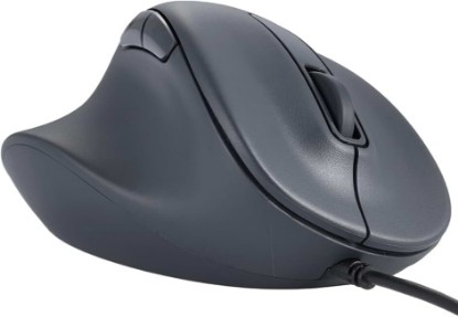 Picture of ELECOM Left Hand Wired USB Ergonomic Shape Mouse, Silent Click, 2000DPI, 5 Buttons, Optical Sensor, Compatible with PC, Mac, Laptop, EX-G, Lsize Black (M-XGL31UBSKBK)