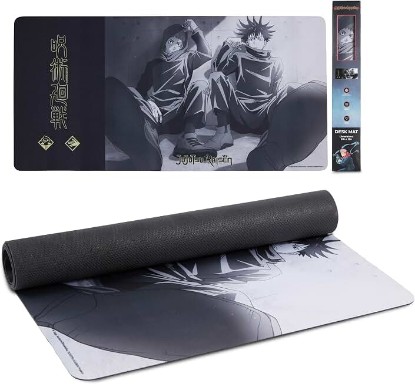 Picture of Jujutsu Kaisen Large Gaming Mouse Pad 31"x15" XL Computer Desk Mat, Anime | Jujutsu Kaisen anime gaming mouse pad, Oversized 31x15in , smooth fabric top, stitched edges, non-slip rubber base.