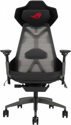 Picture of Asus ROG Destrier Ergo Gaming Chair, Futuristic Cyborg Aesthetic, Versatile Seat Adjustments, Mobile Arm Support Mode, Acoustic Panel, Aluminum Frame, Breathable Mesh and Comfortable PU Foam, Black