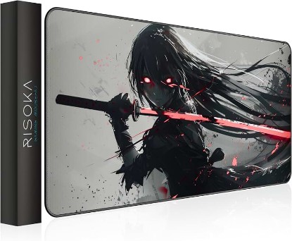 Picture of XXL Anime Gaming Mouse Pad 35.4 x 15.7 inch - Water-Resistant | Stitched Edges - Large XL Mousepad for Desk - Gamer Accessories Big Full Deskpad Mat Game Mousepads Deskmat