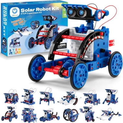 Picture of Sillbird STEM Solar Robot Building Kit, 12-in-1 Gift for Boys Ages 8-13 | Powered by the Sun, Engineering Skills, DIY Educational Birthday Presents for Kids, Buildable Learning Set, 190 Pieces