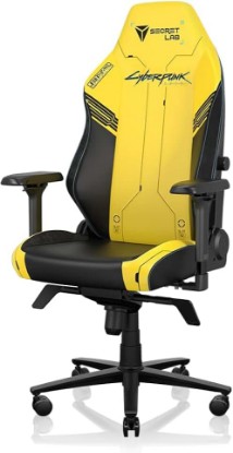 Picture of Secretlab Titan Evo Cyberpunk 2077 Gaming Chair Regular Leatherette Yellow | Ergonomic, Lumbar Support, High Back, Reclining, Magnetic Head Pillow, Standard (285 lbs), 4D Armrests, Height Adjustable