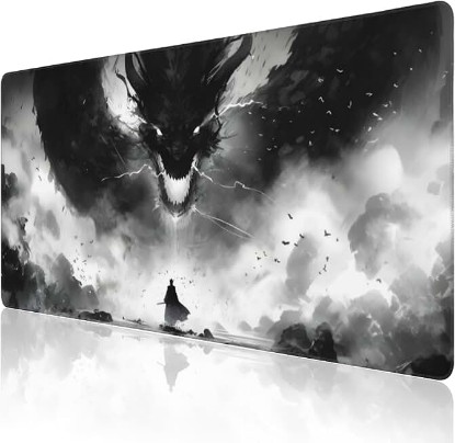 Picture of Extended Large Gaming Mouse Pad, Horror Anime Manga Large Desk Mat for Desktop XXL, Non-Slip Rubber Base Stitched Edges Long Computer Keyboard Desk Pad Mouse Mat for Gaming Home Office 35.4"X15.7"
