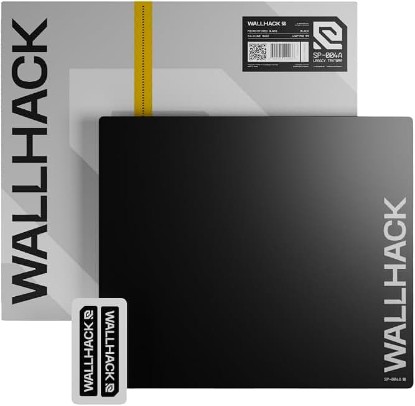 Picture of Wallhack SP-004A Glass Gaming Mouse Pad, Medium 15.4x17.7 in, Black | Tempered Glass Mousepad For FPS & Esports, Compact Precision Surface With Smooth Tracking & Non-Slip 60A Silicone Base