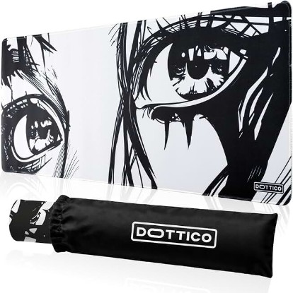 Picture of XL Anime Eyes Mouse Pad – Large Manga Girl Desk Mat 31.5x11.8 – Non-Slip, Water-Resistant, Stitched Edges – Aesthetic Japanese Gaming Mat