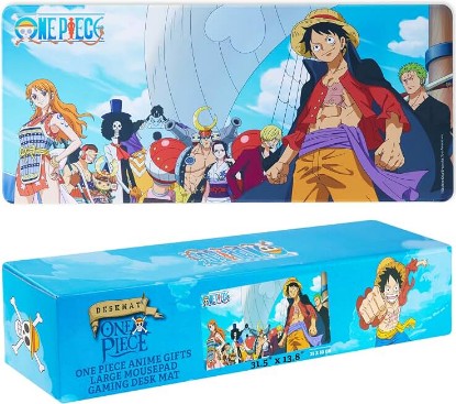 Picture of One Piece Gaming Desk Mat for Teens, Adults, 31.5 x 13.8” Non-Slip Surface, Anime Mouse Pad, Desk Decor, Gaming Mousepad, Gifts for Gamers (Multi One Piece)