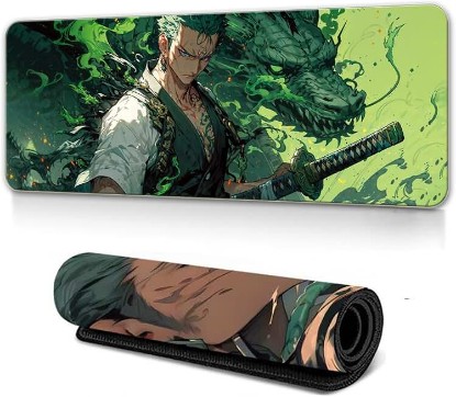 Picture of XXL Extended Anime Gaming Mouse Pad - Cool Anime Cartoon Design Large Mousepad, Stitched Edges | 31.5"x11.8"x0.08" Dimensions (Priate-King)