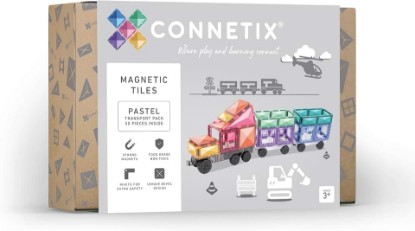 Picture of CONNETIX Magnetic Tiles Pastel Transport Pack, 50 Pieces