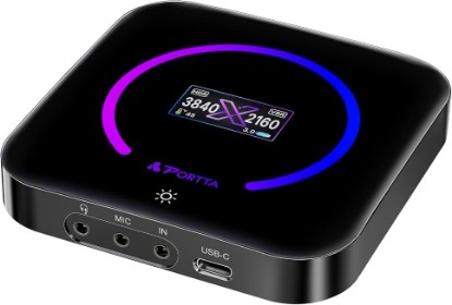 Picture of Portta DX20R HDMI Video Capture Card, Stream & Record in 4K 60Hz with Ultra-Low Latency, Passthrough for 1080p@240Hz & 2K@120Hz, USB 3.0 to PC, Support HDR, VRR, Compatible with PS5, Xbox, OBS