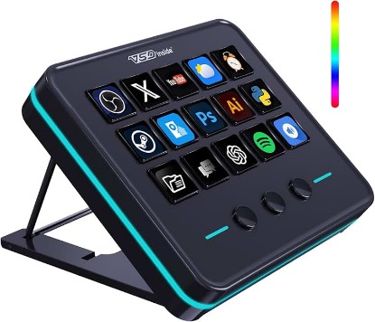 Picture of VSDINSIDE Macro Keypad, Stream Controller Deck Gaming Streaming Shortcut Keyboard, 18 Programmable Keys Customizable Visual AI Pad USB Soundboard for OBS, YouTube, Desk Office Setup, Laptop, PC, Mac