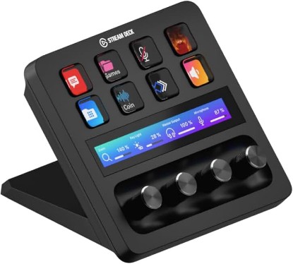 Picture of Elgato Stream Deck +, Audio Mixer and Studio Controller | LCD keys, dials and touch strip, Multi actions and smart profiles, Unlocks Wave Link mixing, Works with Mac and PC