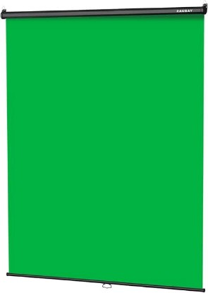 Picture of RAUBAY 59.8 x 86.6in Retractable Pull Down Green Screen Chroma Key Backdrop | Collapsible Wall-Mount Background for Professional Video Production, YouTube, TikTok, Streaming, Video Conferencing