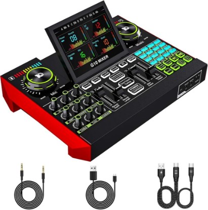 Picture of tenlamp G10 Gaming Audio Mixer, Audio Interface with 3.5mm/XLR Microphone Input, Voice Changer Live Sound Card for Streaming, Podcasting, Recording, and Singing Content Creation
