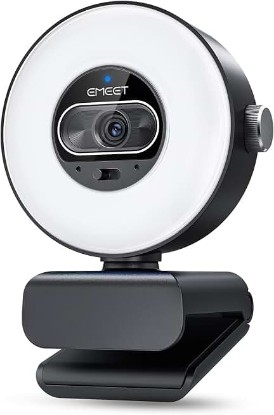 Picture of EMEET S600L 4K Webcam for Streaming with Ring Light, 1/2" Sensor, 0.2S PDAF | 4 Lighting Modes, Rainbow Effect, 2 Mics, Dial Control, 4K Webcam with Light for OBS/Twitch/YouTube/Zoom/PC/Mac