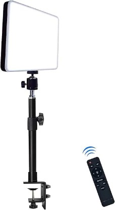 Picture of LED Desk Bi-Color Key Light with C-clamp, 2700K-5700K Dimmable | with Wireless Remote for Studio Photography Lighting/Zoom Conference/Video Recording/YouTube Tiktok Live/Game Streaming