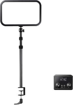 Picture of Godox ES45 Desktop LED Key Light for Streaming&Video Calls, Soft Dimmable 2800K-6500K, Magnetic Remote, App Control, Extendable Clamp Stand, Flicker-Free Light for YouTube, Twitch, Zoom&Home Office