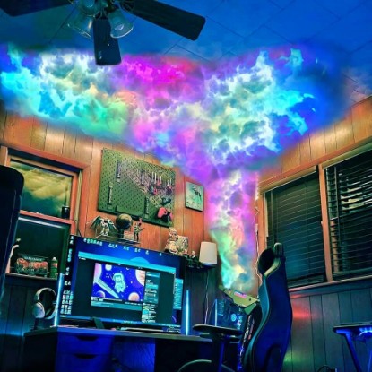 Picture of Cloud LED Lights for Ceiling. 3D Thunder Clouds RGB Light with Music Sync | 11.5Ft Thundercloud Color Changing LED Storm Strips & DIY Cotton kits, RGB Night Light For kids Room Gaming Room Décor
