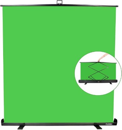 Picture of FUDESY 74x76in Collapsible Green Screen, Portable Chroma Key Panel Backdrop | Retractable Photo Background with Stand,Wrinkle-Resistant Fabric,Pull-Up, for Streaming,Video Conference,Photographic Studio
