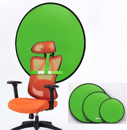 Picture of Portable Green Screen Chair 43.3in – Double Sided Foldable Greenscreen Backdrop with Stand, Chroma Key for Streaming Games, Zoom Calls & Photography