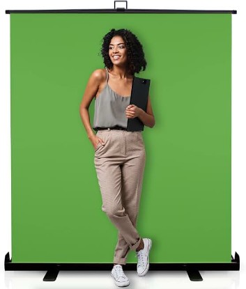 Picture of 62-Inch Green Screen Backdrop – Collapsible, Portable Chroma Key Background for Streaming, Video Calls, Photography, YouTube, Zoom & Studio Setup – Wrinkle-Resistant & Easy Setup