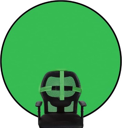 Picture of 57in Portable Green Screen Chair Backdrop: Double-Sided Foldable Greenscreen Chroma Key Background for Streaming, Video Calls, Photography & Gaming