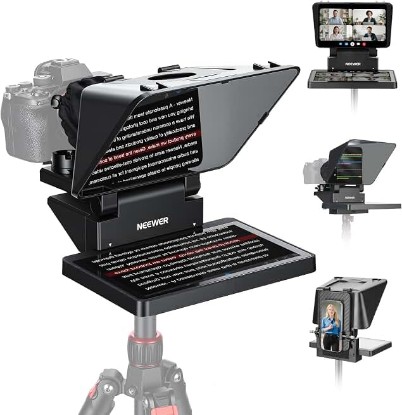 Picture of NEEWER X11 2 in 1 Teleprompter 11" with Monitor, Supports Screen Mirroring | Portable Prompter for Camera Phone Webcam, Compatible with Windows MacOS, for YouTube Twitch Live Streaming Video Conference