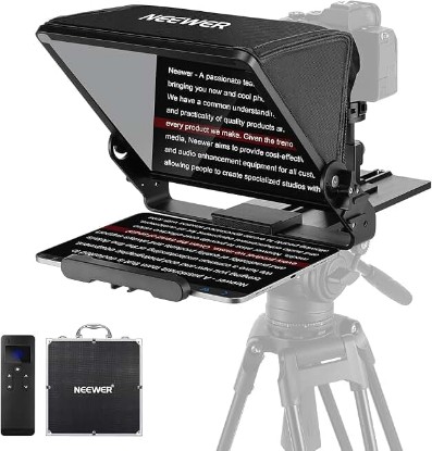 Picture of NEEWER X12II Teleprompter w/Arca Type Camera Mount Cold Shoe RT113 Remote | NEEWER Teleprompter App Control, Online Teaching, Vlogger, Live Streaming Prompter for iPad Tablet, Assembly Free