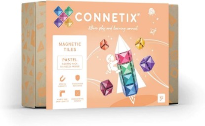 Picture of CONNETIX Magnetic Tiles Pastel Square Pack, 40 Pieces